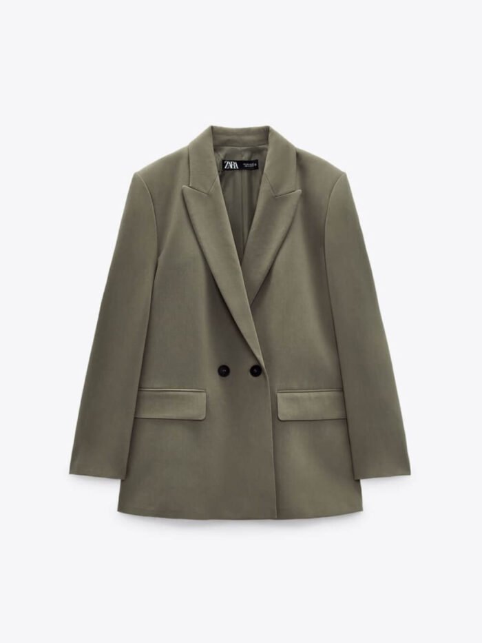 Waterfall Collar Double Button Overcoat